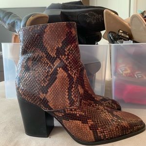 Zara snake print booties